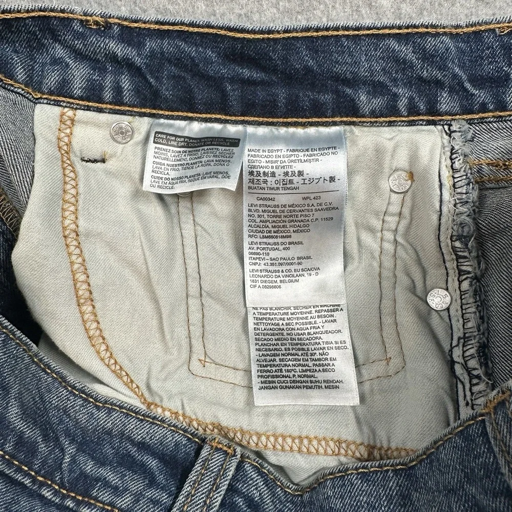 Levi's 505 Jeans W38 L29 (Fits 28) Regular Fit Blue Denim Faded Men Straight Leg